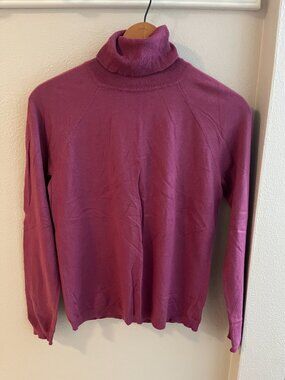 Talbots Fine-Gauge Turtleneck Sweater in Rose/Wine